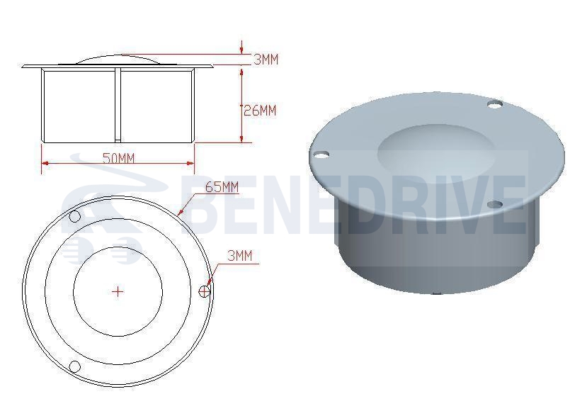 Embedded solar road stud light SRS0150A Drawing